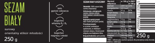 SUROVÝ BIELY SEZAM 250g