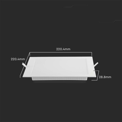 V-TAC LED panelové vstavané prémiové stropné svietidlo 18W štvorcové 220x220 VT-61018 4