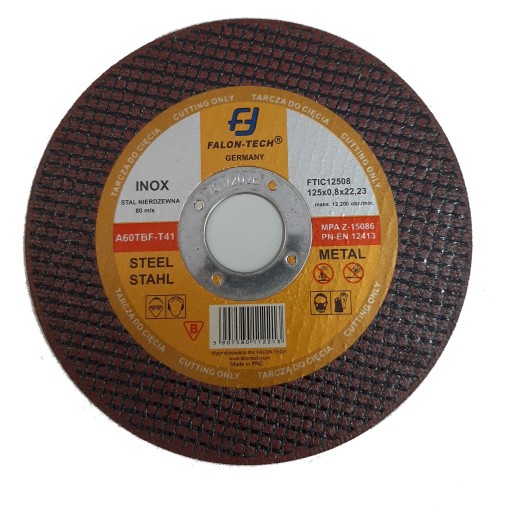 INOX KOVOVÉ REZNÉ KOTÚČE, TENKÉ, 125 x 0,8 mm, Falon-Tech 125 mm