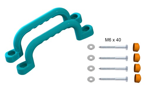 SLNKO - IHRISKO RÚČKY 240 mm - 2 ks SO SKRUTKAMI TYRKYSOVÁ OG