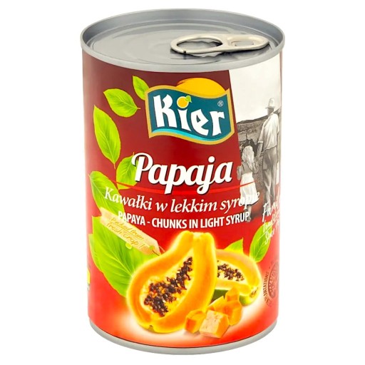Thajská papája kúsky v light sirupe Papaya kúsky svetlý sirup 425g KIER