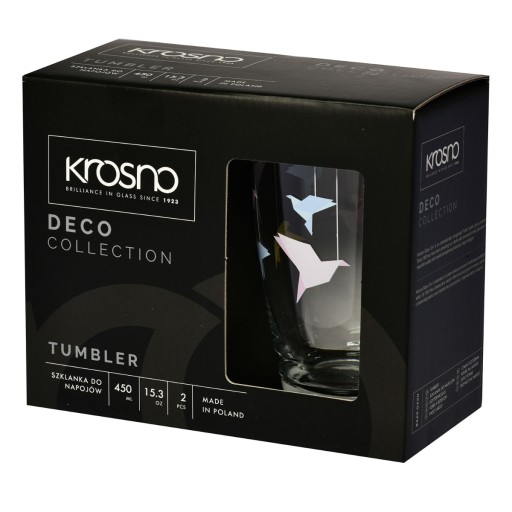 DECO Origami poháre KROSNO 2x450ml na vodu a džús
