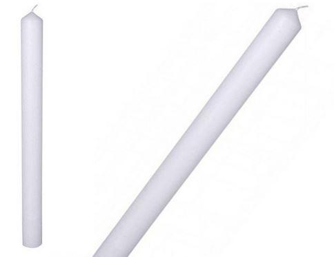 Biela sviečka na KRST, ozdobný podstavec, CELEBRITY, čistá, 40 cm, priemer 3 cm