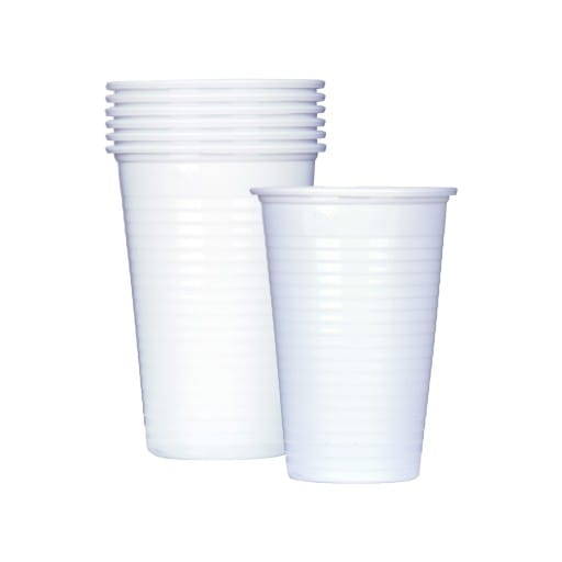 PLASTOVÉ HRNČEKY 200ml biely pohár na pitie 100 ks