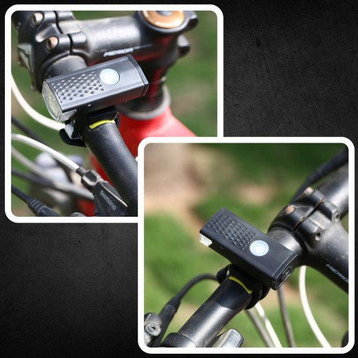 LED CYKLISTICKÁ LAMPA NA BICYKEL, NA RIADTIKÁ, VÝKONNÁ, NABÍJACIA, USB + ZADNÁ