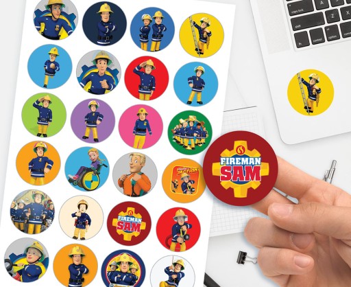 ZNAČKOVÉ NÁLEPKY FIREMAN SAM FIREMAN, SKVELÁ KVALITA