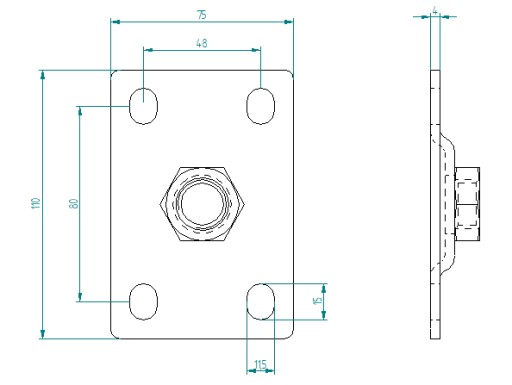 PÁNT S PLECHOM 61.062 M20 110X75 4MM KOVANÉ PRVKY PRE BRÁNU A VRÁTKU