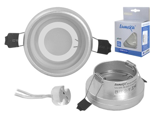 STRIEBORNÉ SKLENENÉ TVAROVANIE, HALOGÉNOVÁ LAMPA + ZÁSUVKA
