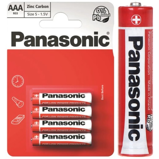 BATÉRIE PANASONIC AAA LR03 R3 4 KS. ZINOK-UHLÍK