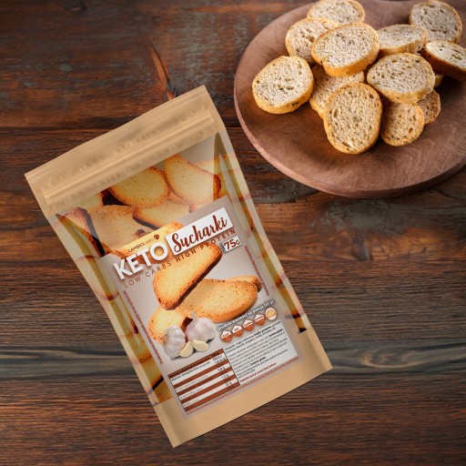 Keto Products Mini sucháre s cesnakovou príchuťou