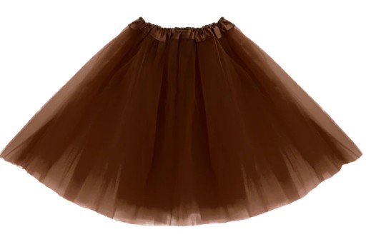 Tylová tutu sukňa pre dievčatá, HNEDÝ OUTFIT, 30 CM, karneval
