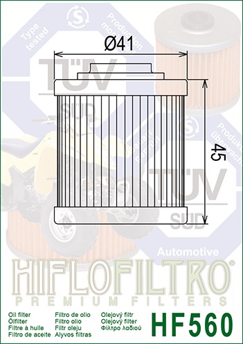 HIFLO OLEJOVÝ FILTER HF 560 CAN-AM DS 450 2008-2012