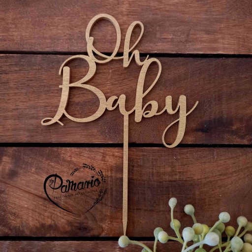 Oh Baby topper new baby shower GOLD