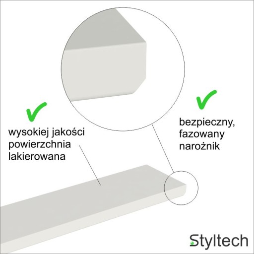 Okrajová nábytková úchytka MATNÁ BIELA 280mm