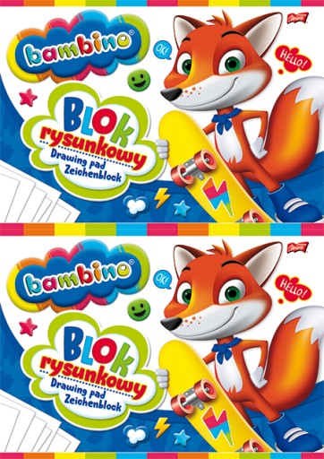 A4 biela podložka na kreslenie Bambino, 20 listov, školský blok x 2 kusy