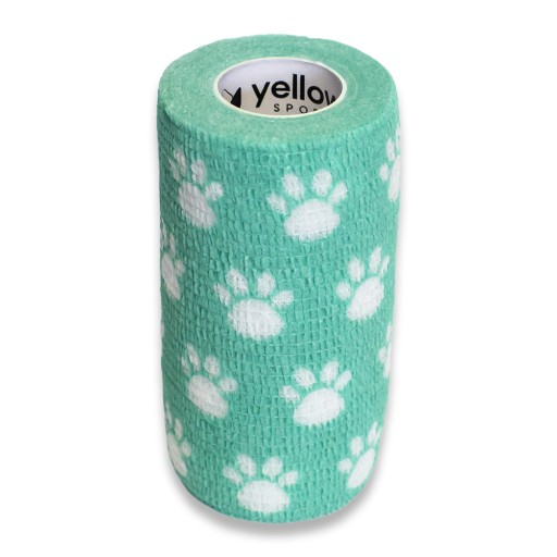 Samolepiaca stabilizačná súdržná bandáž YellowBAND 10cm zelené labky