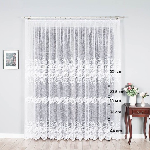 Žakárový záves z metra Biała, výška 250cm