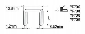 YATO Čalúnické sponky 6mm 6x10,6x1,2mm YT-7022