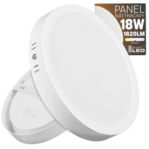LED stropný panel, povrchová montáž, okrúhly, biely, 18 W, nebliká, CCD lampa