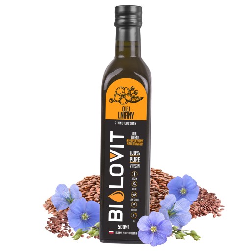 Ľanový olej lisovaný za studena, nerafinovaný, nefiltrovaný, 500 ml