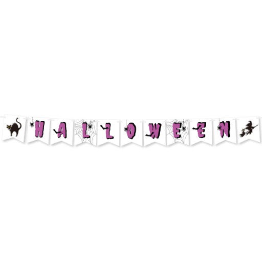 HALLOWEEN GIRLAND - fialový BANNER NÁPIS