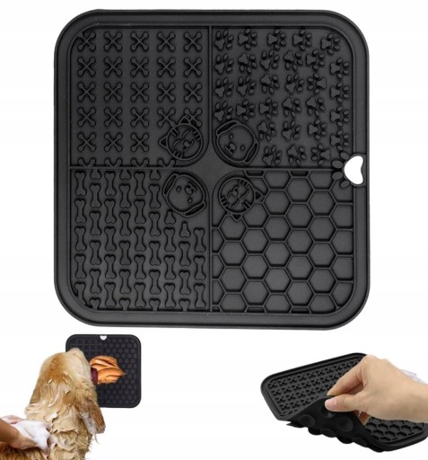 Large Tray Bowl Antistresová podložka na lízanie, ktorá spomaľuje jedenie Black