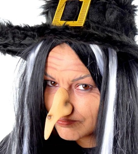 Dlhý hrbatý umelý čarodejnícky nos na halloween