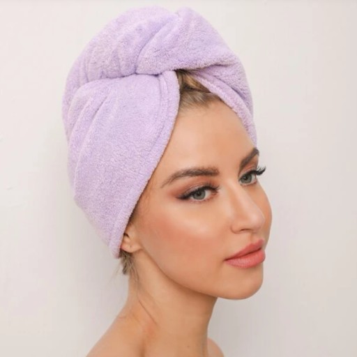 Vlasový turbanový uterák z mikrovlákna na sušenie fialová SEOL Cosmetics