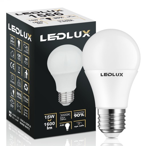 E27 LED žiarovka 15W = 120W SMD 3000K teplá Premium LEDLUX nebliká