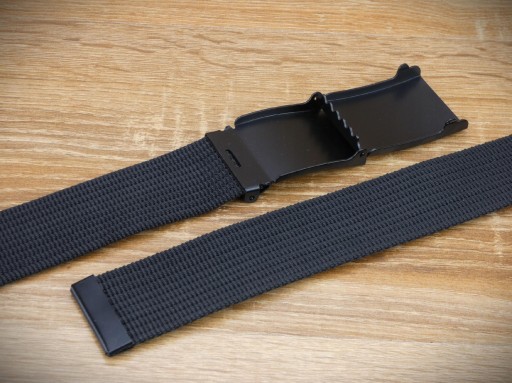MATNÁ Kovová BUCKLE Tkaný opasok, čierny, 115 cm