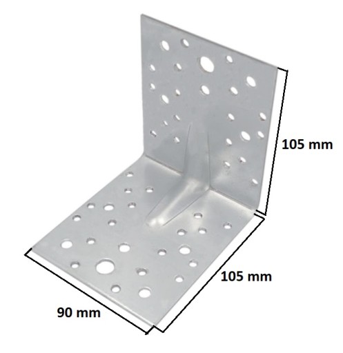 TEPSARSKÝ UHOL 105x105x90 VYSTUŽENÝ KONEKTOR