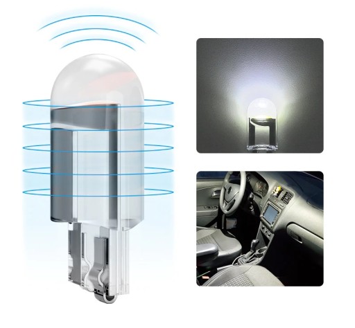 T10 12V HPC 360' WHITE W5W LED COB transparent