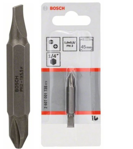 BOSCH dvojitý bit PH2 - plochý 1,0x5,5 1 ks.