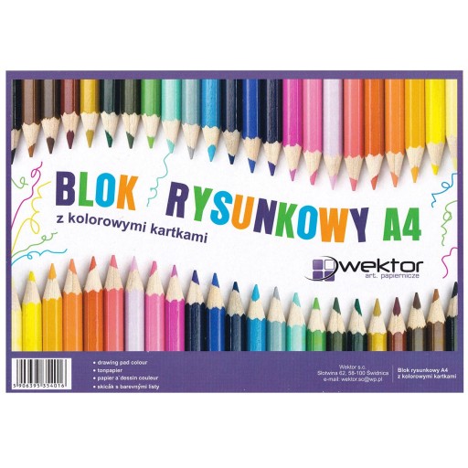 BLOK NA KRESLENIE, VEKTOR A4, FAREBNÝ, 16 LIST