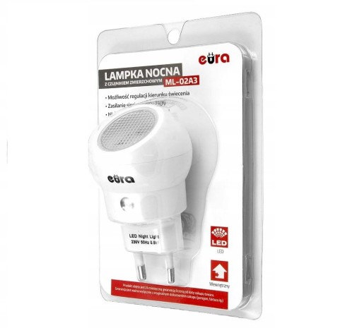 LED NOČNÁ LAMPA EURA ML-02A3 ~230V do zásuvky