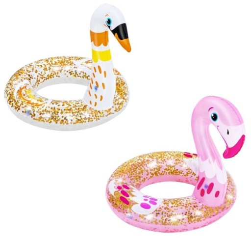 NAFUKOVACÍ PRSTEŇ NA PLÁVANIE GLITTER GLITTER SAN / FLAMINGO 61 CM