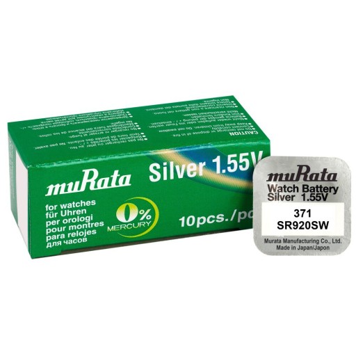 Murata 371 strieborná batéria Made in Japan 1,55V