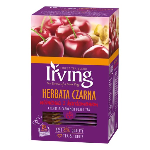 IRVING Čierny čerešňový čaj s kardamónom 20 vrecúšok 30 gramov