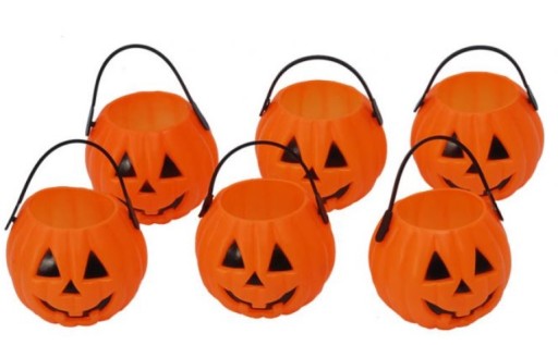 Plastové tekvice na Halloween, 6 kusov, HAL-030