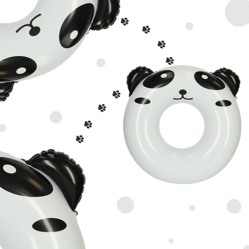 PLÁVAKOVÝ NAFUKOVACÍ PONTOO LOĎ PLÁŽOVÝ Prsteň PONTOO PANDA 80CM MAX 60KG
