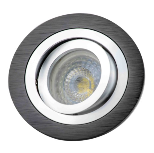 HALEGÉNOVÁ LAMPA ONYX OKRUHÁ ČIERNA STRIEBORNÁ ALU.
