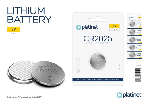 Batérie Platinet CR2025 5 kusov s dlhou výdržou