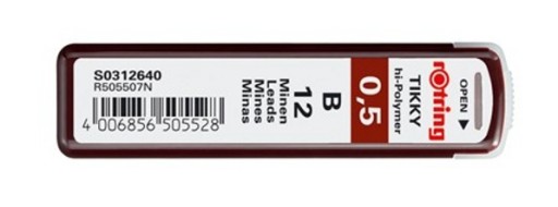 HB SADA GRAFITOVÝCH NÁPLNÍ pre ceruzku 0,5 mm, fľaštička 12 tyčiniek, NEREZNÁ