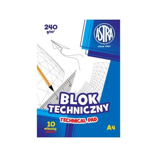 Technický blok A4/10 biely 240g Astra 106119006