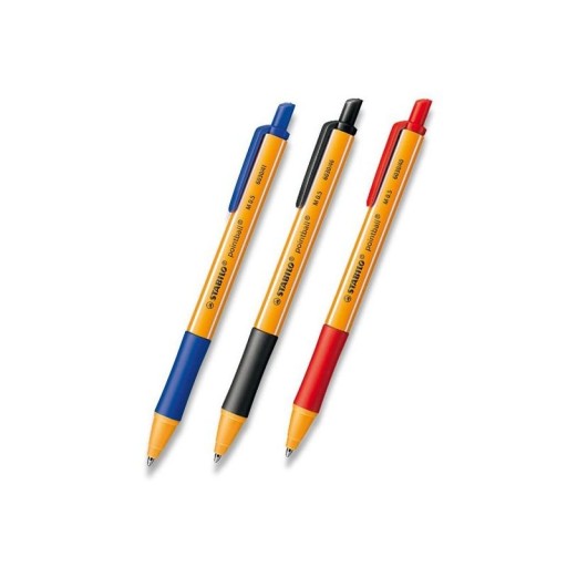 STABILO POINTBALL 6030/46 BLACK výsuvné guľôčkové pero s klipom