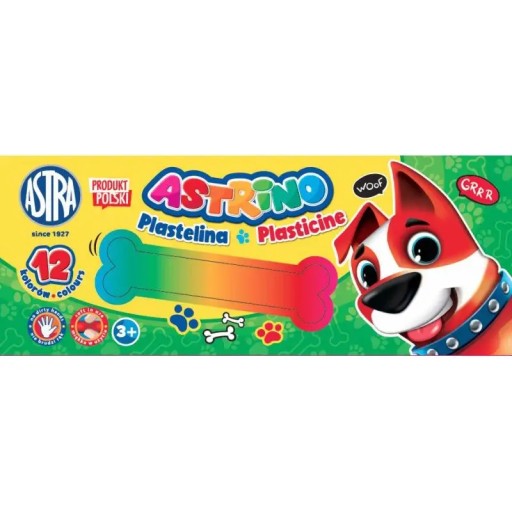 Školská plastelína Astra Astrino MIX FAREB 12 KS PÚZRIEK MIX VZOROV x 2