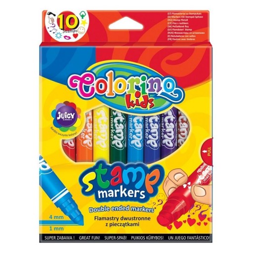 COLORINO fixky, fixky, školské fixky, 10 farieb, OBOJSTRANNÉ PEČIATKY