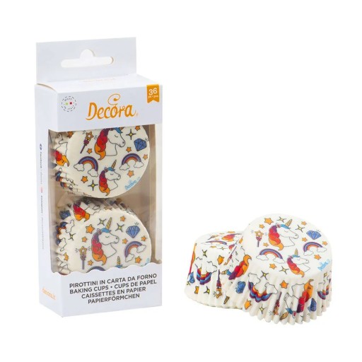 WHITE UNICORN košíčky na muffiny 50x32mm 36 ks Jednorožec