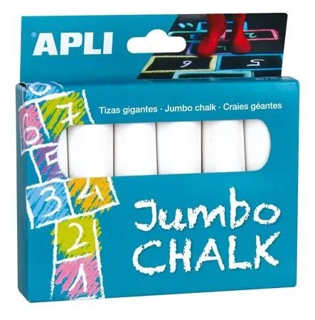 Biele kriedy Jumbo Apli Kids - 6 kusov