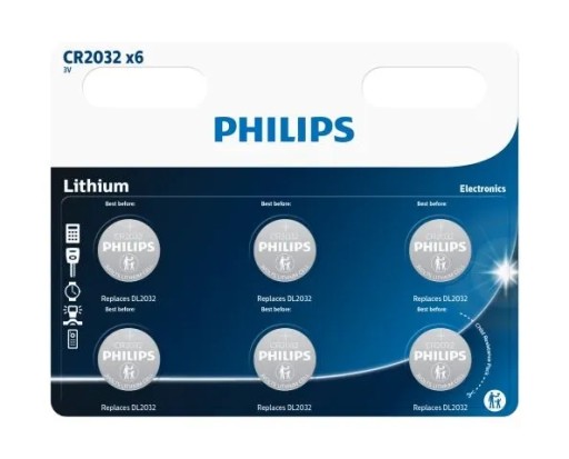 PHILIPS CR2032 3V LÍTIOVÁ BATÉRIA 6ks BLISTER